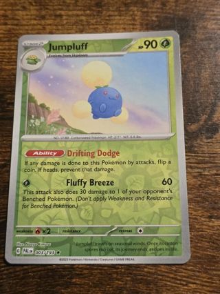 Pokemon Jumpluff reverse holo rare card 003/193