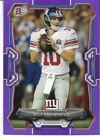 2015 BOWMAN ELI MANNING PURPLE PARALLEL CARD