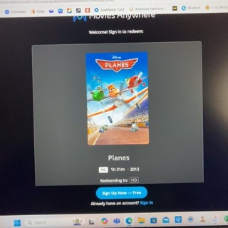 Planes, Digital HD Movie Code