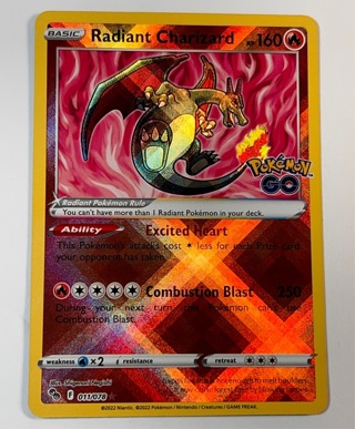 Radiant Charizard Pokemon GO 011/078 Holo Radiant Rare TCG