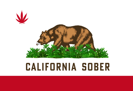 420 California Sober California Cannabis Flag 4 inch Vinyl Sticker