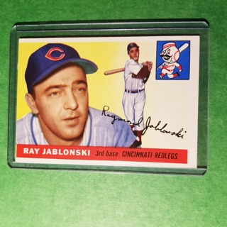 1955 TOPPS BASEBALL CARD - NO. 56 - RAY JABLONSKI - REDLEGS - EXMT- NRMT. 