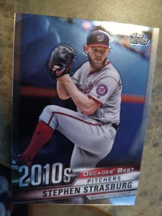 2020-2010s TOPPS DECADES BEST PITCHERS STEPHEN STRASBURG NATIONALS BASEBALL CARD# DBC-94