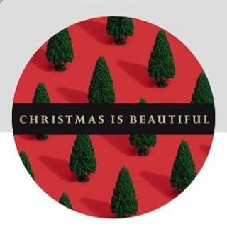 ⛄NEW⛄ (4) 1.5" 'CHRISTMAS IS BEAUTIFUL' STICKERS!!