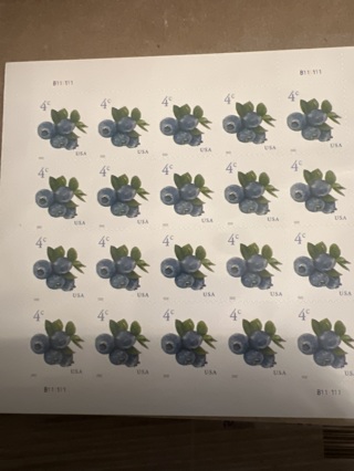 Ten 0.04 Stamps (Blueberries) New and Unused!-Free To Highest Bidder