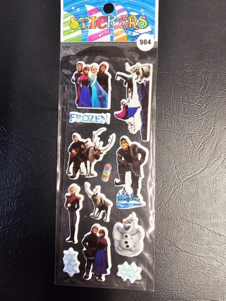 1 sheet frozen puffy stickers