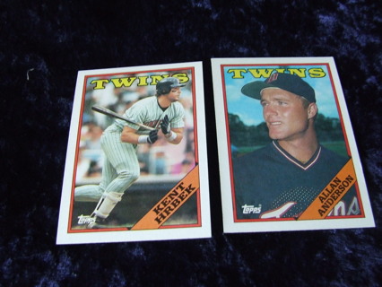 1988 Minnesota Twins Team Topps Card Lot of 2