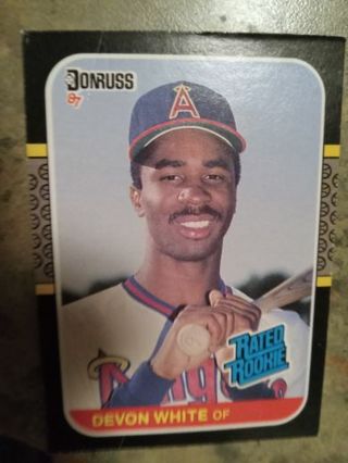 1987 DONRUSS RATED ROOKIE DEVON WHITE CALIFORNIA ANGELS BASEBALL CARD# 38