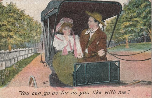 Vintage Used Postcard: 1910 You Can Go As Far As You Like With Me