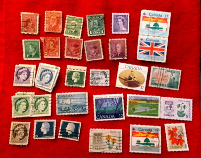Large Lot - Over 35 Canada Postage Stamps. 