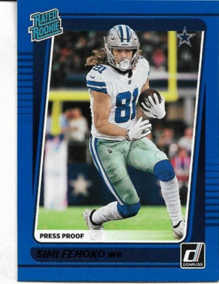 2021 DONRUSS SIMI FEHOKO BLUE PRESS PROOF ROOKIE CARD