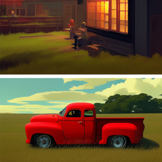 Listia Digital Collectible: My old red truck in the field