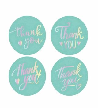 ⭐NEW⭐(4) 1" HOLOGRAPHIC THANK YOU STICKERS!!