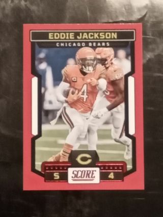 Chicago Bears Eddie Jackson Red Parallel Football Card