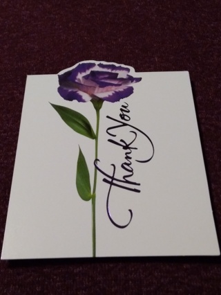 Purple Floral Notecard - Thank You