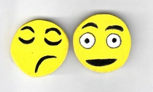 2pc LITTLE SMILEY FACE MAGNETS LOT 3 (PLEASE READ DESCRIPTION)