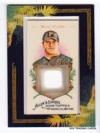 Matt Capps, 2008 Topps A&G Framed Mini RELIC Card #AGR-MDC, Pittsburgh Pirates, (LB10)