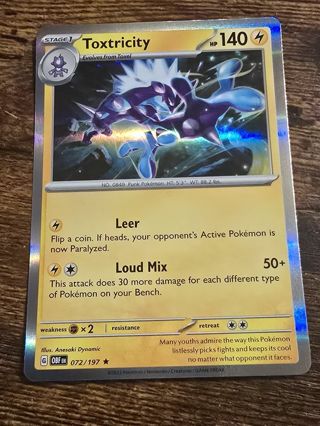 Pokemon Toxtricity holo rare card 072/197