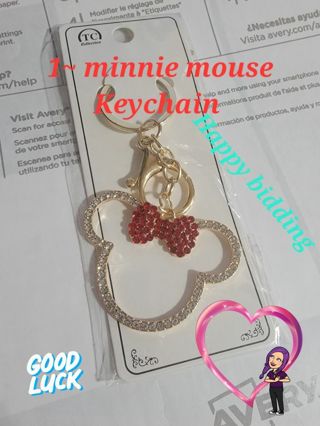 1 New Minnie Mouse Keychain