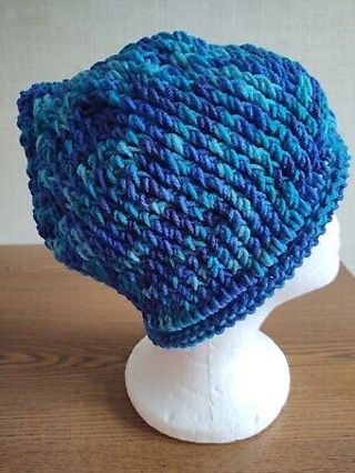 Hand Crocheted Blue Ombre Hat