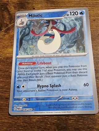 Pokemon Milotic reverse holo rare card 036/182