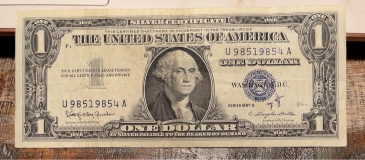 Vintage Series 1957 B One Dollar Silver Certificate