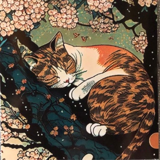Cat in tree - 3 x 3” MAGNET - GIN ONLY