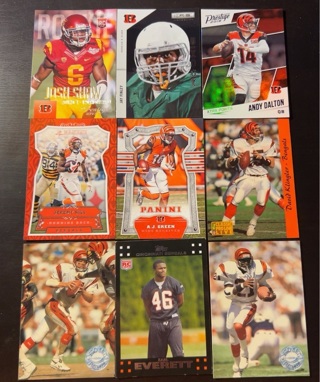 9 Cincinnati Bengals football cards 