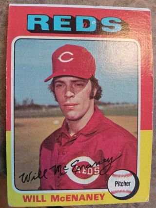 1975 TOPPS WILL McENANEY CINCINNATI REDS BASEBALL CARD# 481