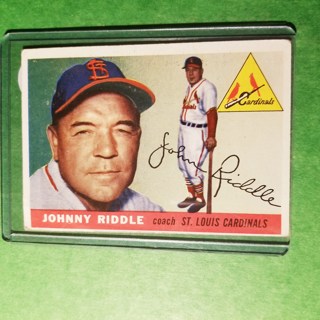 1955 TOPPS BASEBALL CARD - NO. 98 - JOHNNY RIDDLE - CARDINALS - EXMT- NRMT.