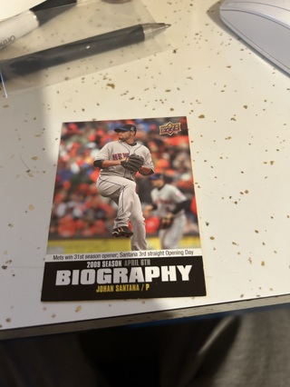 2010 upper deck biography johan santana