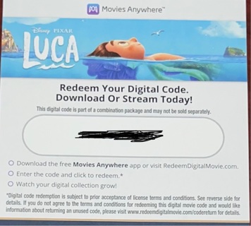 Luca 4K digital code 