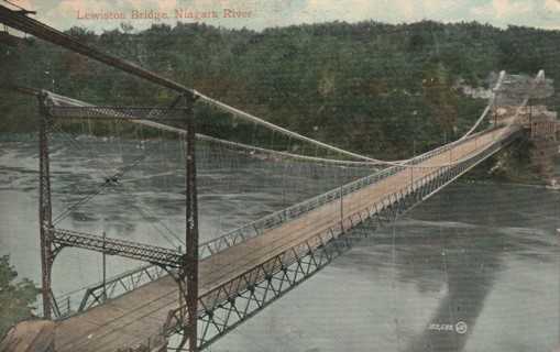 Vintage Used Postcard: r: 1911 Lewiston Bridge, Niagara Falls, NY