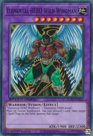 Yugioh - Elemental Hero Wild Wingman - Ultimate Rare - EOJ-EN035 - 1st Near Mint