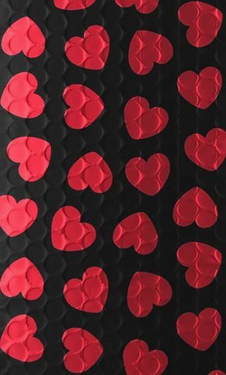 ➡️⭕❤️NEW❤️⭕(1) 4.7×8.2" METALLIC BLACK W/RED HEARTS BUBBLE MAILER!!❤️VALENTINE'S DAY❤️⭕