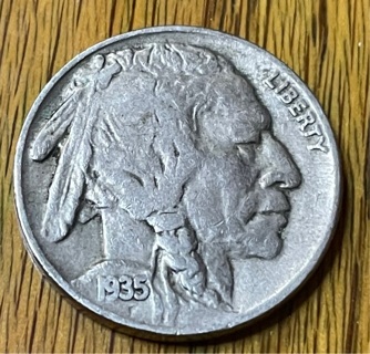 1935 p Indian Head Buffalo Nickel