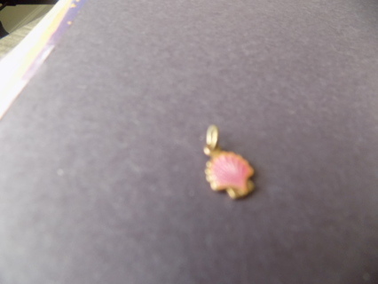 pink cloissoinee enameled clamshell sea shell charm