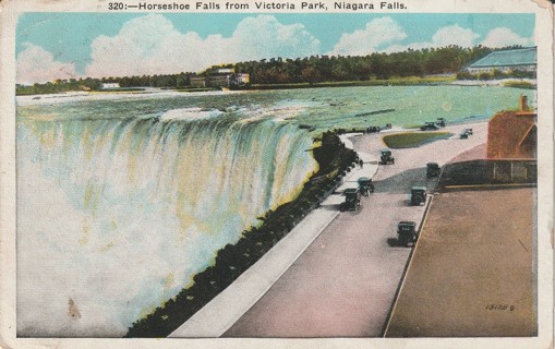 Vintage Used Postcard: u: Horseshoe Falls from Victoria Park, Niagara Falls, MY