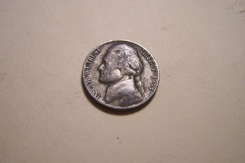 Silver 1944-D Jefferson War Nickel WWII