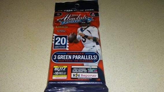 2022 PANINI ABSOLUTE 20 CARD VALUE PACK SEALED PACK FOOTBALL CARDS