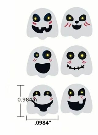 ↗️SuPeR SPECIAL⭕(100) 1" HALLOWEEN GHOST STICKERS!!⭕