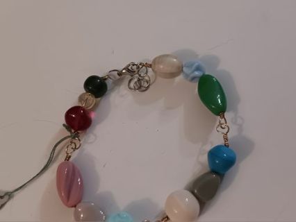 Bracelet with beads and wire copper wire