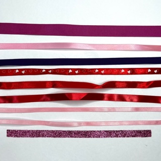 Pink Purple Red Ribbon Lot Pieces Sections 