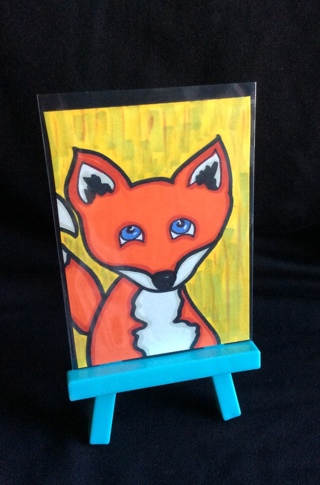 Fox original drawing aceo