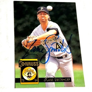 Autographed 1994 Donruss Pittsburgh Pirates Baseball Card #559 Zane Smith