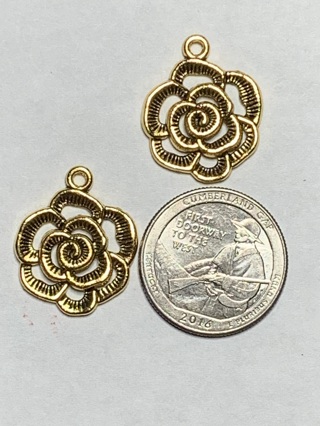 ANTIQUE GOLD CHARMS~#12~SET OF 2~FREE SHIPPING!