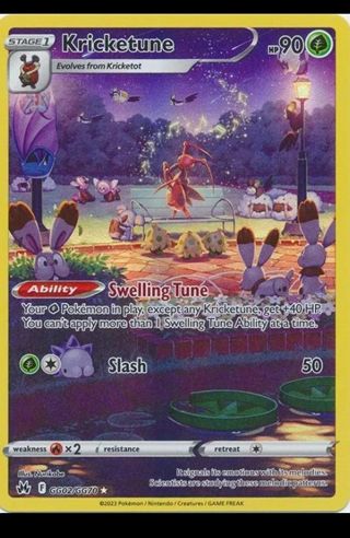 NM Secret Rare GG Kricketune GG Pokemon card TCG SWSH