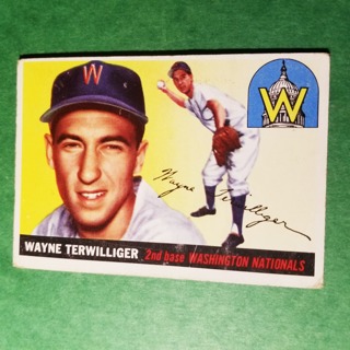  1955 - TOPPS EXMT BASEBALL - CARD NO. 34 - WAYNE TERWILLIGER - NATIONALS