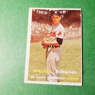 1957 - TOPPS BASEBALL CARD NO.206 - WILLARD SCHMIDT - CARDINALS