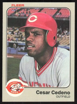 1983 Fleer Baseball Card Cesar Cedeno #587 Cincinnati Reds